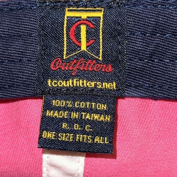 T Cout Outfitters Cotton Pink Navy Ball-cap Snap w/ Slide Adjustable Back OS - Picture 5 of 10